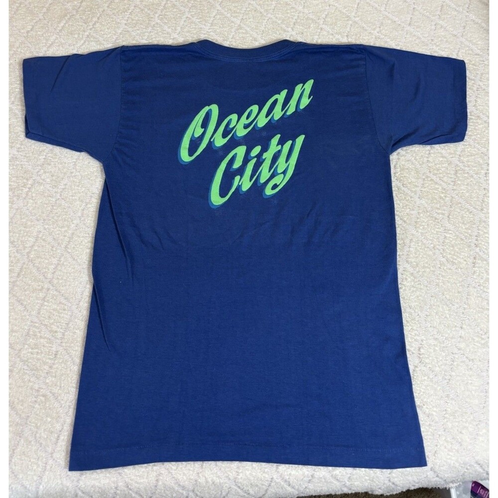 Vintage 80s Ocean City USA Made Single Stitch 2 Sided Tee Unisex Size L  Details